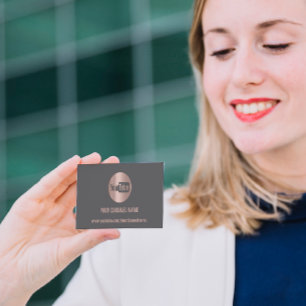 CHANNEL NAME YOUTUBER LOGO QR CODE GREY BUSINESS CARD