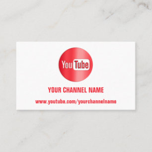 CHANNEL NAME YOUTUBER LOGO QR CODE RED WHITE  BUSINESS CARD