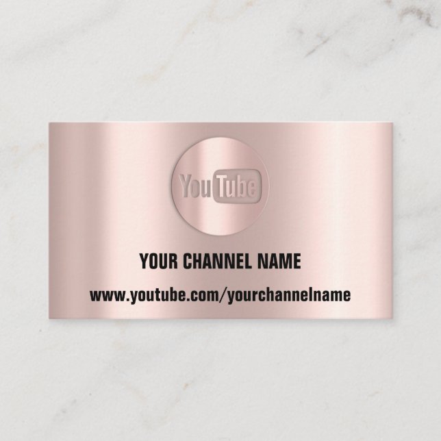 CHANNEL NAME YOUTUBER LOGO QR ROSE BLACK WHITE BUS BUSINESS CARD (Front)