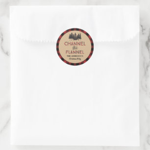 Channel The Flannel Christmas Party Favours Classic Round Sticker