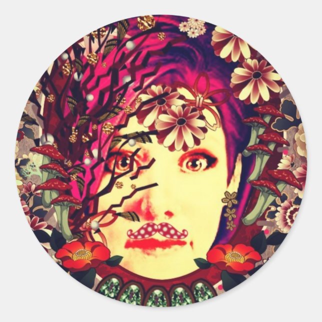 Channeling My Inner Frieda Kahlo Classic Round Sticker (Front)
