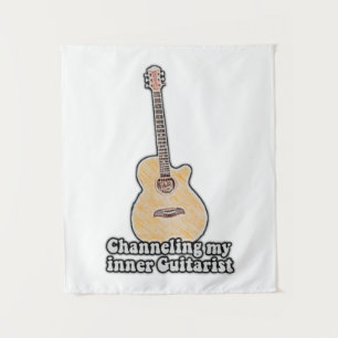 Channeling my inner guitarist.positive guitar word tapestry