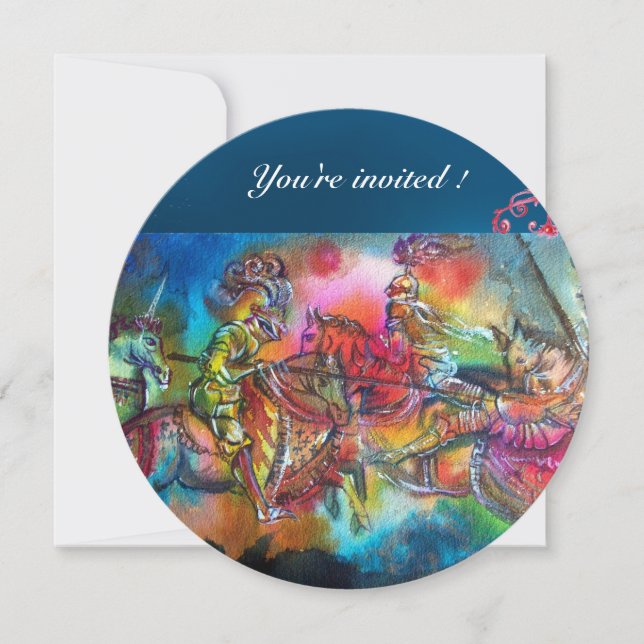 CHANSON DE ROLAND/ COMBAT OF KNIGHTS IN TOURNAMENT INVITATION (Front)