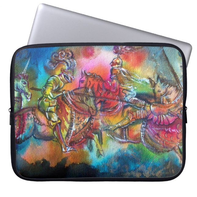 CHANSON DE ROLAND,COMBAT OF KNIGHTS IN TOURNAMENT  LAPTOP SLEEVE (Front)