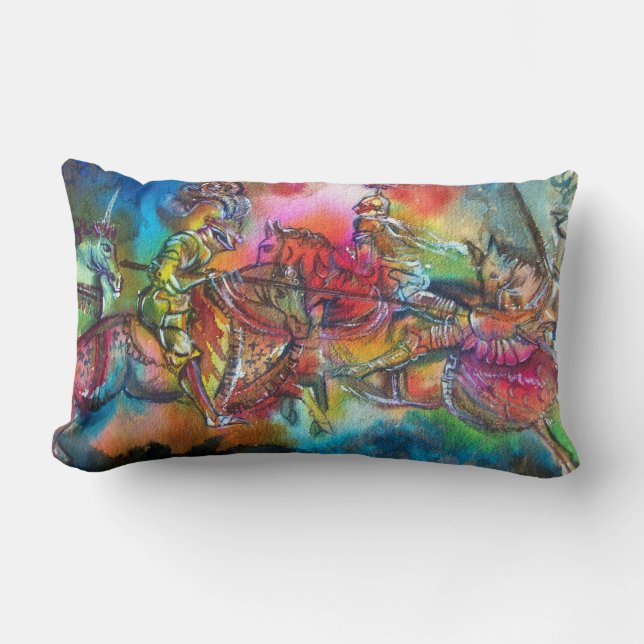 CHANSON DE ROLAND/ COMBAT OF KNIGHTS IN TOURNAMENT LUMBAR CUSHION (Front)