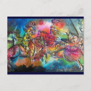 CHANSON DE ROLAND/ COMBAT OF KNIGHTS IN TOURNAMENT POSTCARD