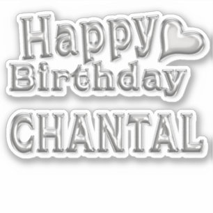 Chantal Happy Birthday silver Sticker