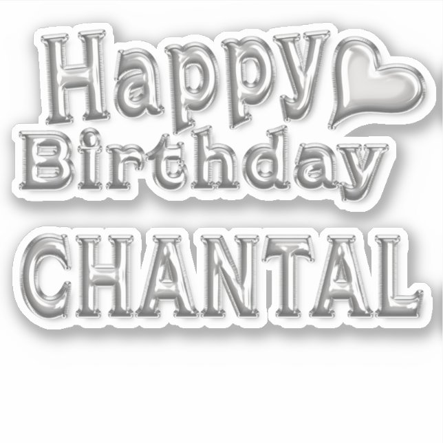 Chantal Happy Birthday silver Sticker (Front)