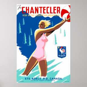 Chantecler Canada Vintage Travel Poster Restored