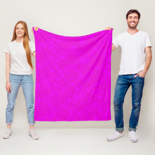 Chantelle Name Logo On Magenta, Fleece Blanket