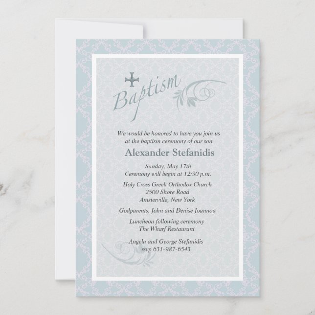 Chantilly Baptism Invitation (Front)