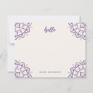 Chantilly Boho Mandala Stationery - Grape Card