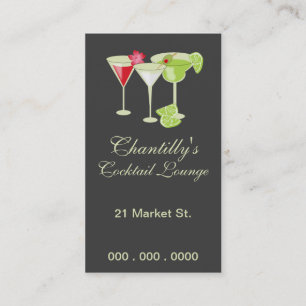 Chantilly Cocktail/Bartending Biz Card