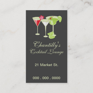 Chantilly Cocktail/Bartending Biz Card
