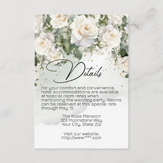 Chantilly Lace Wedding Details Card