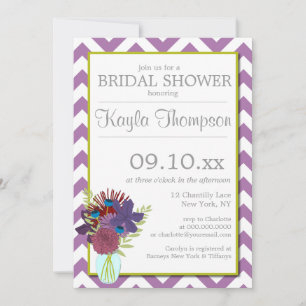 Chantilly Mason Jar Chevron Bridal Shower Invite