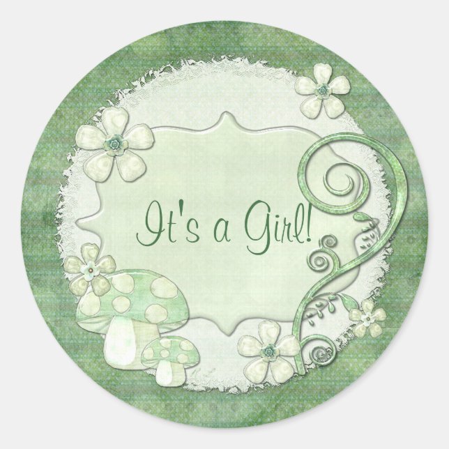Chantily Whimsical Mixed Media Classic Round Sticker (Front)