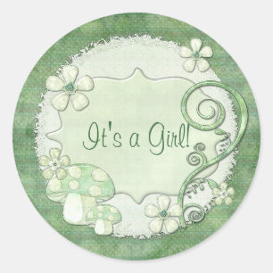 Chantily Whimsical Mixed Media Classic Round Sticker