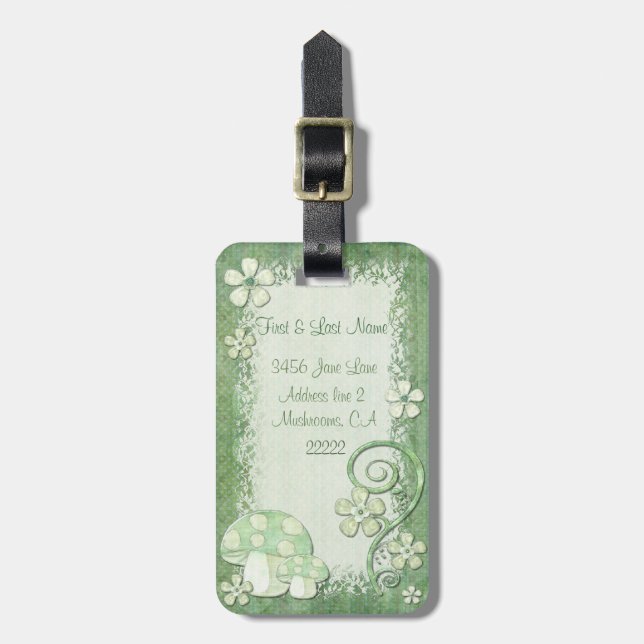 Chantily Whimsical Mixed Media Luggage Tag (Front Vertical)