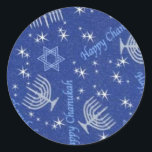 chanuka happy classic round sticker<br><div class="desc">sticker</div>