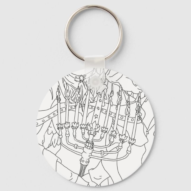 Chanukah Angel Key Ring (Front)