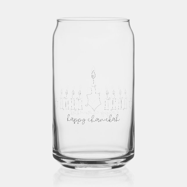 Chanukah Can Glass (Front)