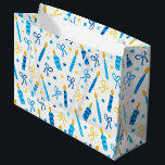 Chanukah Candles Burning White Large Gift Bag<br><div class="desc">Create a lovely Chanukah gift with this gift bag and matching tissue paper.</div>