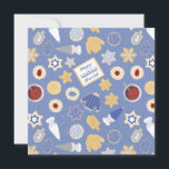 Chanukah cookie party card<br><div class="desc">I love the holidays,  and I love a good holiday pattern to get us into the holiday spirit! This whimsical cookie party inspired design is sure to bring joy to your holiday</div>
