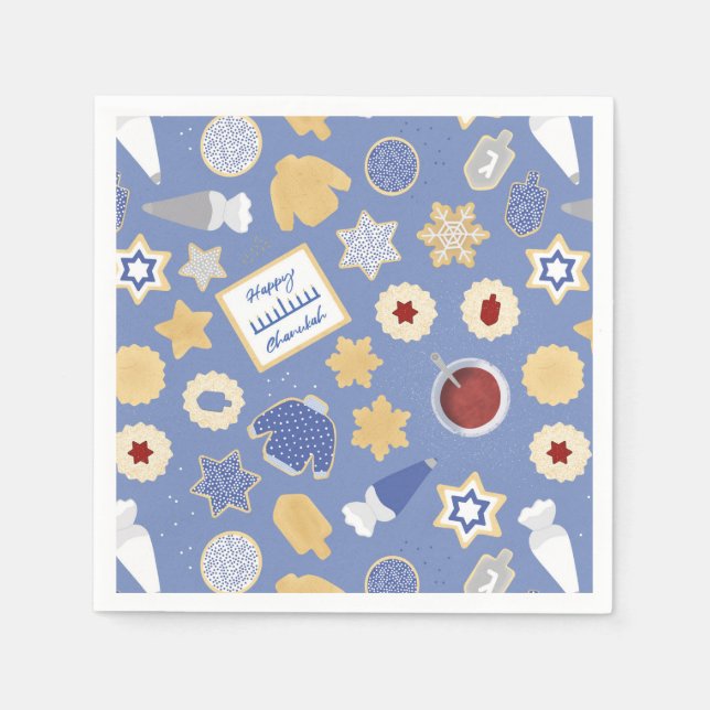 Chanukah cookie party napkin (Front)