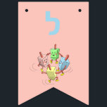 Chanukah customised dancing dreidel  banner<br><div class="desc">Surprise your guest with a customised chanukah banner. Add your family name to make it more personal.</div>