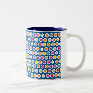 chanukah dots Two-Tone coffee mug
