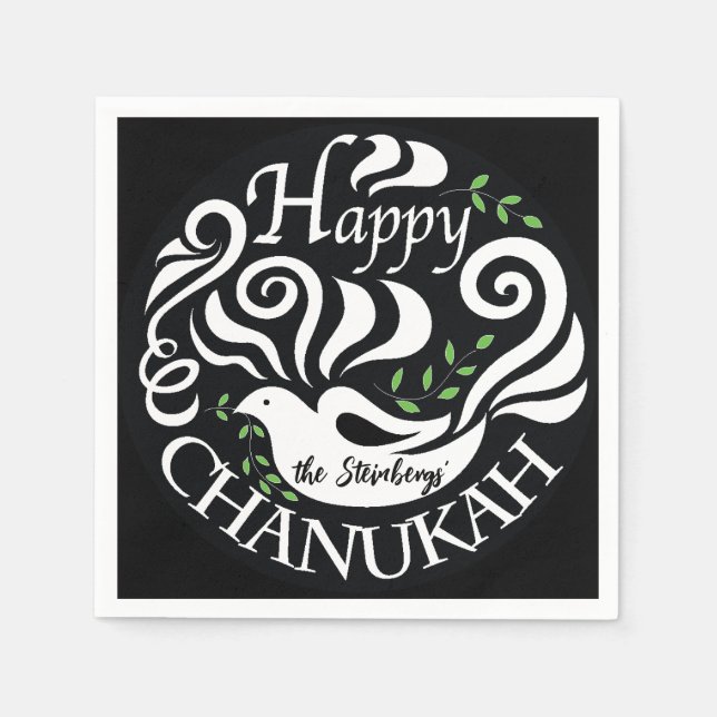 Chanukah Dove Napkin (Front)