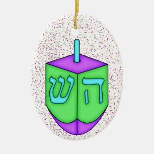 Chanukah Dreidel Ceramic Tree Decoration