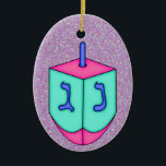 Chanukah Dreidel Ceramic Tree Decoration<br><div class="desc">Have fun with these. Think themes! Play with background colors, add or delete text, and (for a bit of an extra fee) customize the back with images, color, your logo / business info., etc.! These are also great for gifts or to use as the finishing touch of class on your...</div>