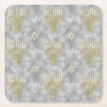Chanukah Elegant Menorahs Square Paper Coaster<br><div class="desc">"Chanukah Elegant Menorahs, Square Paper Coasters" are ready to help you get your party started! Thanks for stopping and shopping by. Much appreciated! All of my designs can be transferred to other Zazzle products. Always check preview to be sure you adjusted for perfect fit! Message me with any questions or...</div>