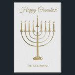 Chanukah Faux Gold Menorah Monogram Blue Holiday Tissue Paper<br><div class="desc">Wrap your gifts in style this holiday season with our elegant Chanukah tissue paper. This simple but chic design features a white background with a large faux gold menorah. Above it reads "Happy Chanukah" and below is your family name to personalise. Designed by artists © Tim Coffey and Susan Coffey....</div>