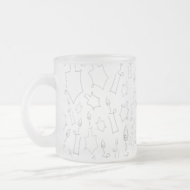 Chanukah Frosted Glass Coffee Mug (Left)