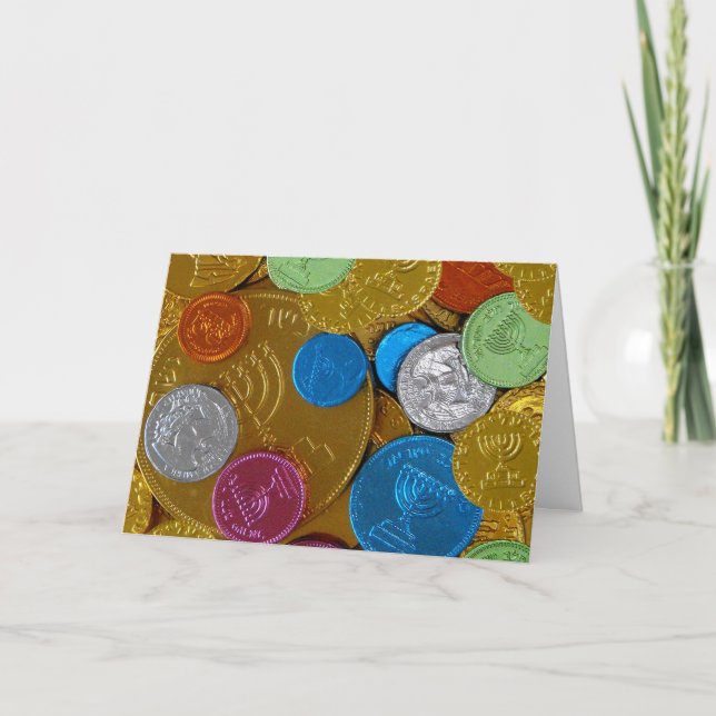 Chanukah Gelt Holiday Card (Front)