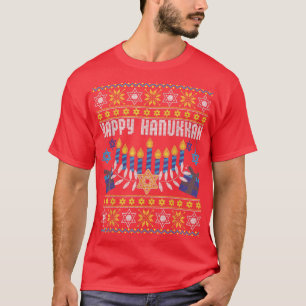 Chanukah Gifts Happy Hanukkah Ugly Christmas Menor T-Shirt