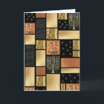 Chanukah Golden Montage Holiday Card<br><div class="desc">Chanukah Golden Montage Holiday Greeting Card with Envelope. Personalize by deleting text on the inside of greeting card. Choose your favorite font style, color, and size. Thanks for stopping and shopping by. Much appreciated!!! Happy Hanukkah! Size: Standard (5" x 7") Birthdays or holidays, good days or hard days, Zazzle’s customized...</div>