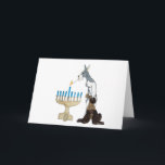 chanukah ( Hanukkah ) card<br><div class="desc">chanukah ( Hanukkah ) card schnauzer s lighting the menorah</div>