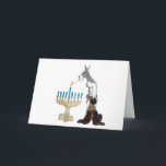 chanukah ( Hanukkah ) card<br><div class="desc">chanukah ( Hanukkah ) card schnauzer s lighting the menorah</div>