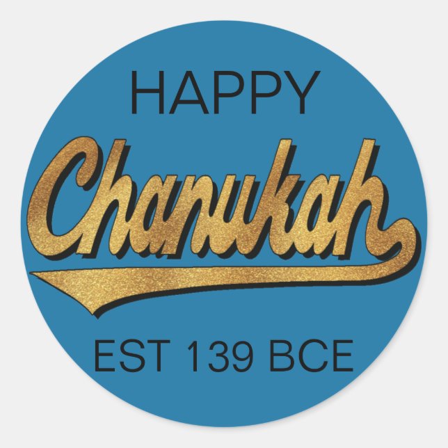 Chanukah/Hanukkah Retro Stickers Round (Front)