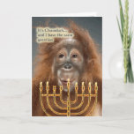 Chanukah Holiday Card<br><div class="desc">Wish Your friends a Happy Chanukah with professional style and the touch only an orangutang could offer!</div>