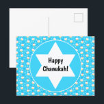 Chanukah Jelly Doughnuts Jewish Stars Snowflakes Holiday Postcard<br><div class="desc">This ribbon makes a lovely addition to your Chanukah gift wrapping. Or use it with solid colour paper as a contrast. Matching gift bags,  favour boxes,  and wrapping paper available.</div>