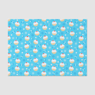 Chanukah Jelly Doughnuts Stars Blue Tissue Paper