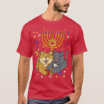 Chanukah Jewish Menorah Kitten Funny Cat Hanukkah  T-Shirt<br><div class="desc">Chanukah Jewish Menorah Kitten Funny Cat Hanukkah  .</div>