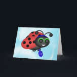Chanukah Ladybug Holiday Card<br><div class="desc">This cute little ladybug is ready for Chanukah. Illustration of ladybug in a yamaka with a dreidel.</div>