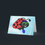 Chanukah Ladybug Holiday Card<br><div class="desc">This cute little ladybug is ready for Chanukah. Illustration of ladybug in a yamaka with a dreidel.</div>