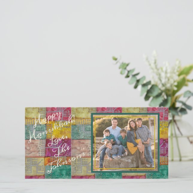 Chanukah Menorahs Holiday Card (Standing Front)